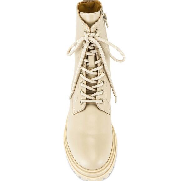 NWT Tony Bianco Lug Sole Lace Up Boots Cream - Picture 4 of 12